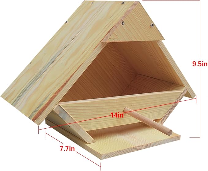 Mourning Dove Bird House - Outdoor Solid Wood Nesting Box with Predator Guard for Backyard, Garden, Patio | Handmade, Weather Resistant, Easy Mount
