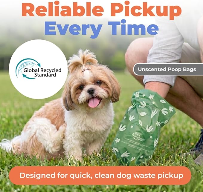 Best Pet Supplies Dog Poop Bags for Waste Refuse Cleanup, Doggy Roll Replacements for Outdoor Puppy Walking and Travel, Leak Proof and Tear Resistant, Thick Plastic - Green (Unscented), 600 Count