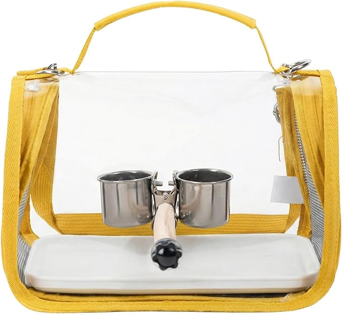 Bird Travel Carrier - Transport Bag for Bird with Perch - Lightweight Parakeet Cage - for Parrot Parakeet Cockatiel Conure Cockatoo Outdoor Travel Camping Road Trip Vacation