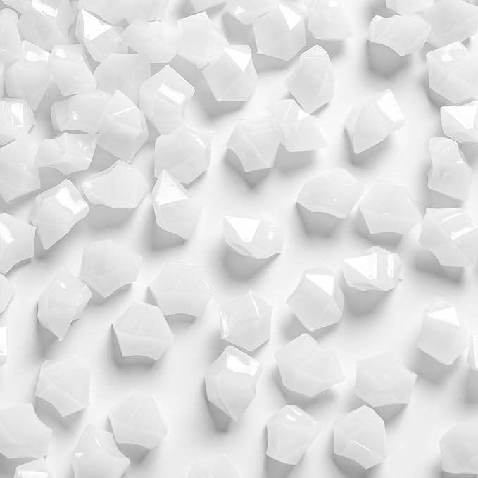 DomeStar White Fake Ice Rocks, 150 PCS Acrylic Crystal for Vase Fillers | Fake Diamonds for Table Centerpieces Party Decor, Fish Tanks Decor Table Scatter DIY Craft Supplies