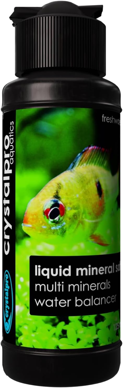 Crystalpro Liquid Mineral Salt 4.2 Oz - Liquid Aquarium Salt for Tropical Freshwater Fish - Reduces Stress - Boosts Protective Coat - Aquarium Mineralizer Treats 660 Gallons
