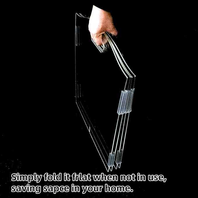 Clear Acrylic Dog Gate for Indoor Use – 6 Panel Pet Gate for Doorways, No Drilling, Foldable Dog Barrier,Foldable Doggy Cat Fence with Support Feet for Home, Stairs, and Puppy Playpen