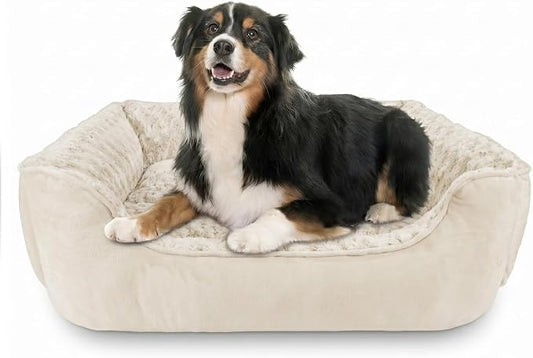 JOEJOY Rectangle Dog Bed for Large Medium Small Dogs - Washable Orthopedic Sofa Bed, Soft Breathable Puppy & Pet Cuddler, Durable Calming Dog Bed with Anti-Slip Bottom, Multiple Sizes
