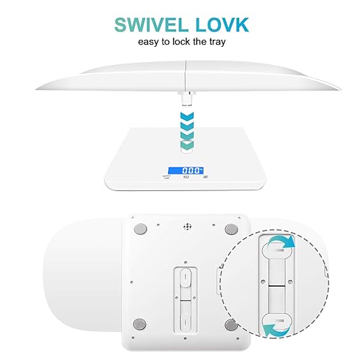 Digital Pet Scale, Baby Scale, with 3 Weighing Modes(kg/oz/lb), Max 220 lbs, Capacity with Precision up to 0.02lbs, White, Suitable for Infant, Puppies, Mom