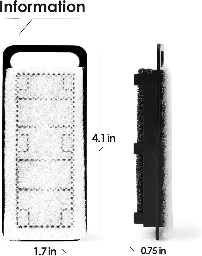 Aquarium Slim Filter Cartridges (6 pcs) with Intake Sponges (2 pcs) for HOB Aquarium Filters – Mechanical & Biological Media for Small Fish Tanks