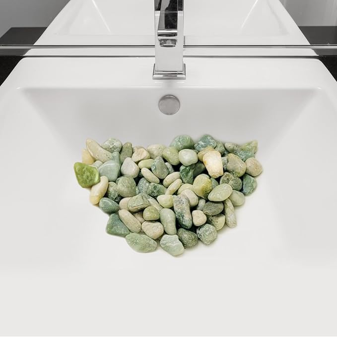 FANTIAN 40 lbs Jade River Rocks for Garden, 1-2 Inch Polished Stones, Decorative Pebbles for Plants Outdoor, Vases, Backyard, Craft and Landscaping