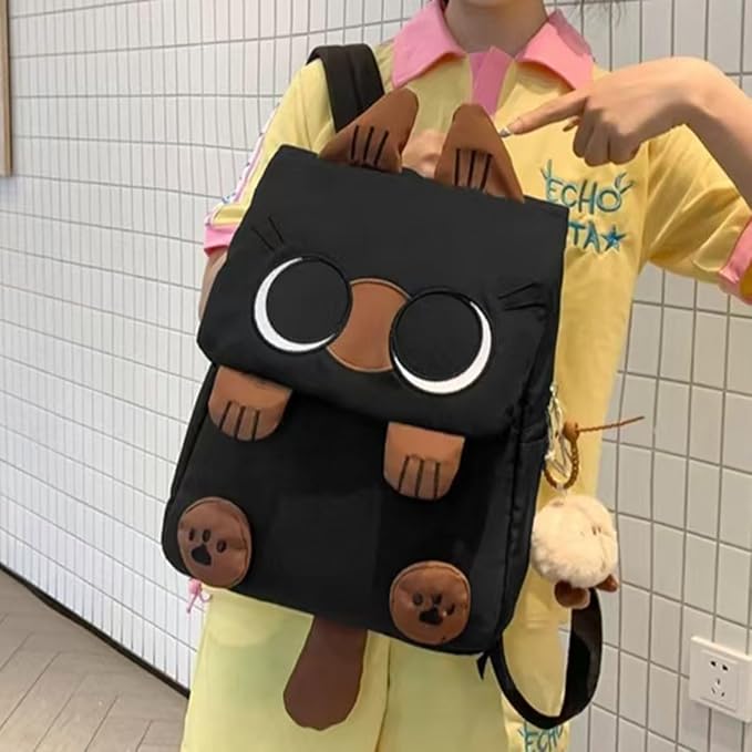 Cute Cat Backpack - Lightweight Laptop Bag, Large Capacity Student & Travel Backpack for Adults/Kids Give away cat pendants