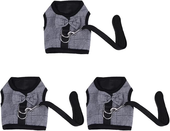 POPETPOP 3pcs Small Pet Breathable Mesh Vest for Guinea Pigs and Small Animals Comfortable Traction Strap for Easy Walking s