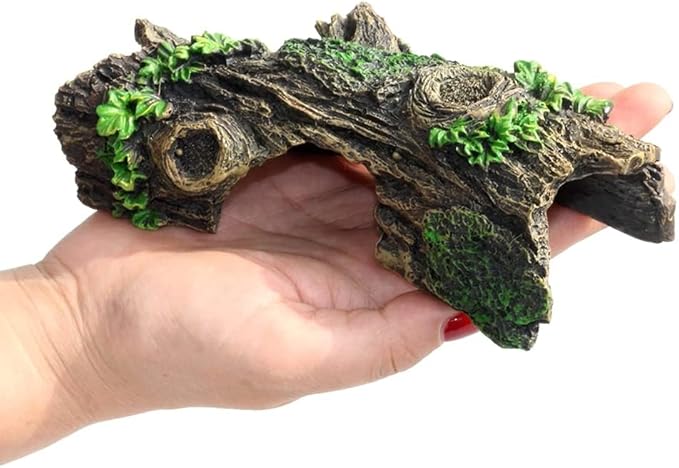 YZHZOM Resin Aquarium Wood Small Reptile Hide Aquarium cave Betta Log Aquarium Ornament pleco cave Snake Hideout (Tree bark)