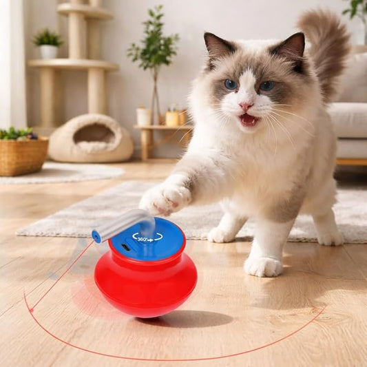 Pet Prime Cat Laser Pointer Toy for Indoor Cats Automatic 360° Random Rotation Cat Laser Toy Rechargeable Interactive Cat Toy for Bored Indoor