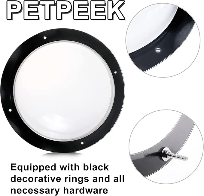 MEKBOK 1 Pack Dog Fence Window, 9.5 Inch Acrylic Dome Clear Dome Pet Window Bubble Window Playground Puppy Fence Window