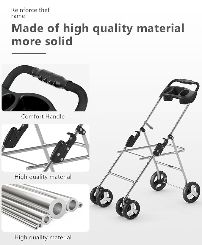 OS MOTOR Pet Stroller with 4 Wheels for Small/Medium Pets,Travel Foldable Detachable Carrier for Dog Cat Cage Jogger Stroller, Rear Wheel Breaks, Storage Basket, Visible Mesh Weather Cover (Navy Blue)
