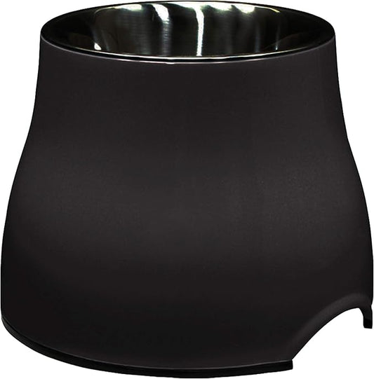 Dogit Elevated Dog Bowl, Stainless Steel Dog Food and Water Bowl for Large Dogs, Black, 73752
