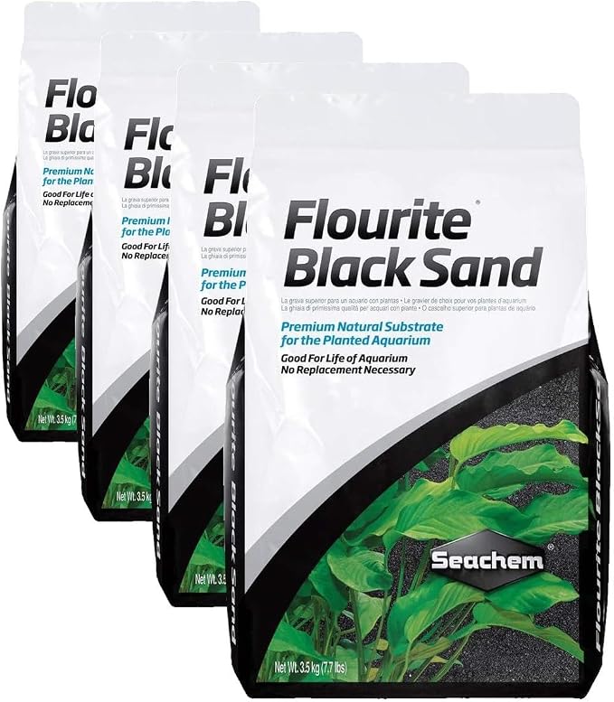 Seachem Fluorite Black Sand Substrate, 7.7lb (Pack of 4)