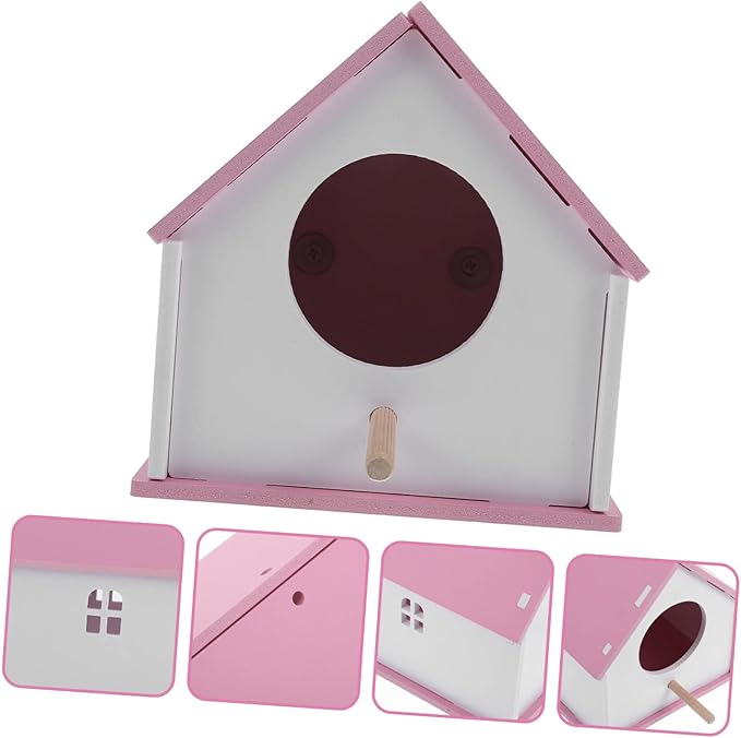 Pet Bird House Parrot Nest Bird Feeding House Outdoor Feeder Cage 6.69 Inch Weather-Resistant Lightweight Backyard Garden Decor