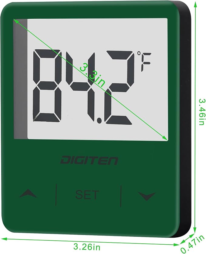 Aquarium Thermometer Digital Fish Tank Thermometer with Large LCD Display Stick On Water Terrarium Temperature Sensor Gauge for Reptiles Turtle Amphibians