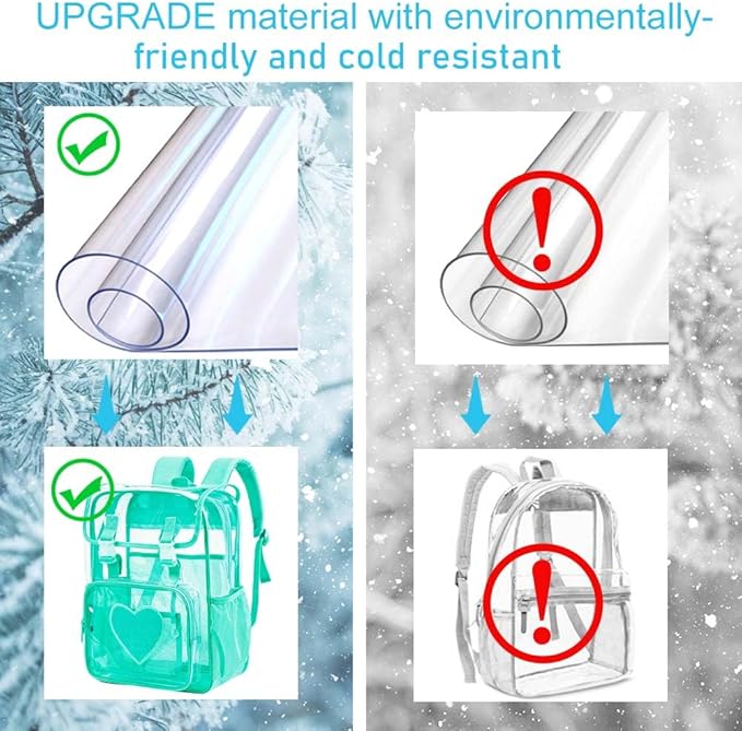 17" Sequin Clear Backpack for Girls - Sparkle Flip Design Stadium Approved 3Pcs Set, Transparent Bookbag for Concert/School (Green)