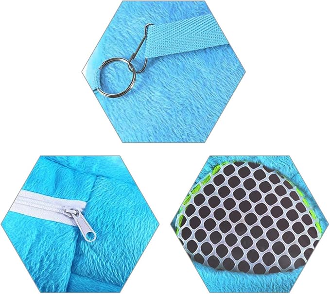 WishLotus Hamster Carrier Bag, Portable Outgoing Travel Handbags with Nylon Straps Small Pet Pouch for Hamster Rat Mini Hedgehog (Blue, M)