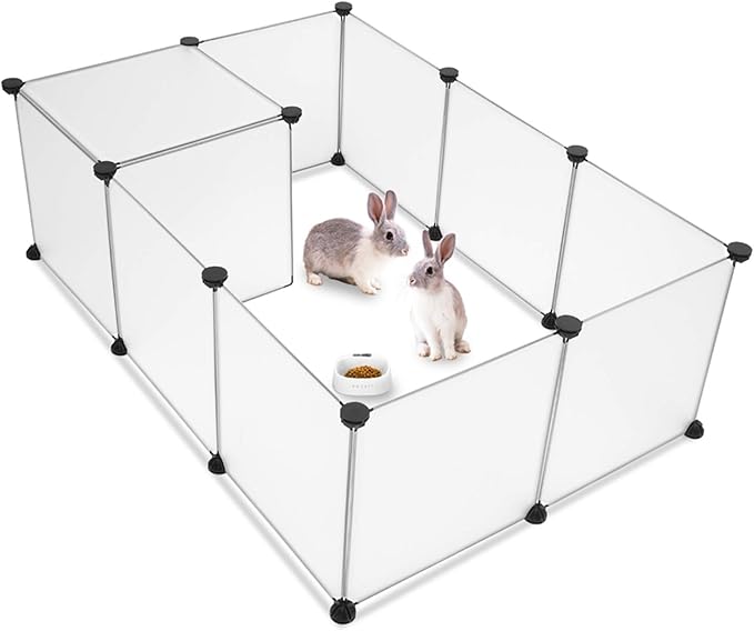 Universal Pet Playpen, Portable Large Plastic Yard Fence for Small Animals - Puppy Kennel Crate, Rabbit Hutch, Hamster & Guinea Pig Enclosure - Easy to Assemble, DIY Expandable, Durable ABS Connectors