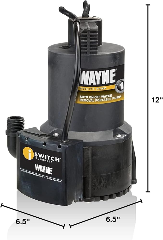 WAYNE EEAUP250 1/4 HP Reinforced Thermoplastic Submersible Multi-Use Pump, Black
