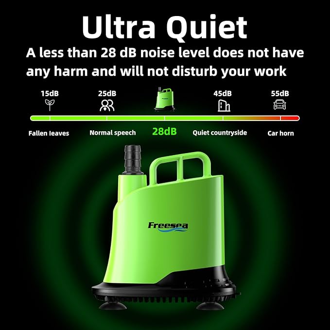 FREESEA Submersible Water Pump For Fountain: 700 GPH 40W Adjustable Small Sump Pump For Aquarium Pond Hydroponic