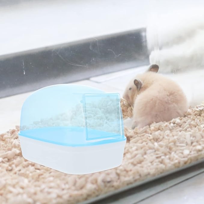 balacoo 2pcs Visible Hamster Bathtub Transparent Plastic Hamster Bath Space for Chinchilla Animals Easy to Use Clean and Durable Dust Bath Container