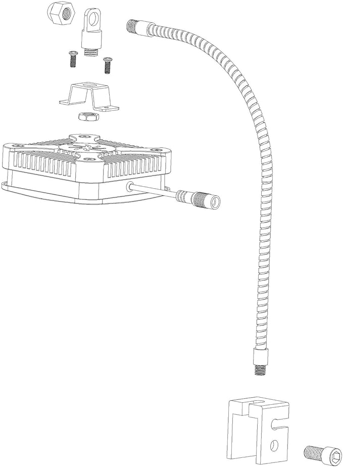Lominie 360-Degree Adjustable Gooseneck Mount for LED Aquarium Light Pixie 30 Aquarium Plant Light Saltwater/Freshwater Aquarium Light Tank Mount