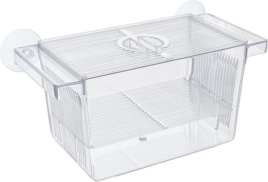 Pawfly Aquarium Fish Breeding Box Acrylic Hatchery Incubator Tank with Suction Cups Small Isolation Box for Baby Small Fish Shrimp and Betta