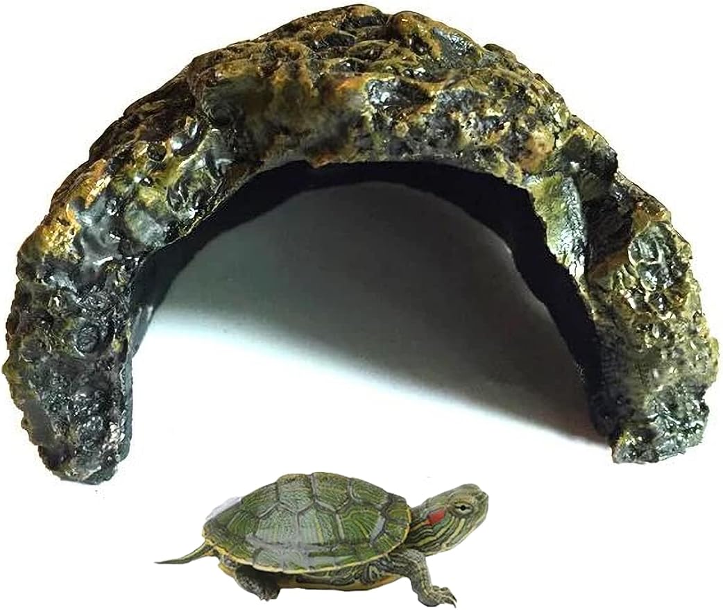 Reptile Habitat, Turtle Hideout,Water Tank Decoration for Fish, Reptiles, Amphibians,Frogs, Snakes,Lizards,Shrimps, Spiders and Small Animals…