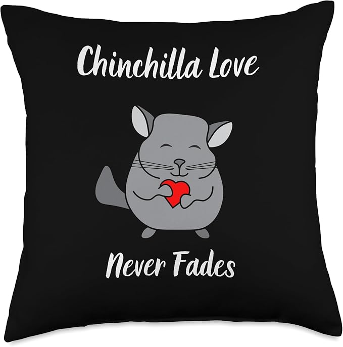 Funny Chinchillas Cage Toys Accessories Dust Bath Chinchilla Pet Love Never Fades Animal Lovers Chew Hay Crew Throw Pillow, 18x18, Multicolor