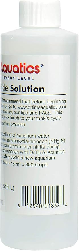 DrTim's Aquatics Ammonium Chloride Aquarium 100% Natural – 8 Oz. (Dr Tims Aquatics Ammonium Chloride | Saltwater Freshwater and Reef Aquariums, 100% Natural, 8 Oz)
