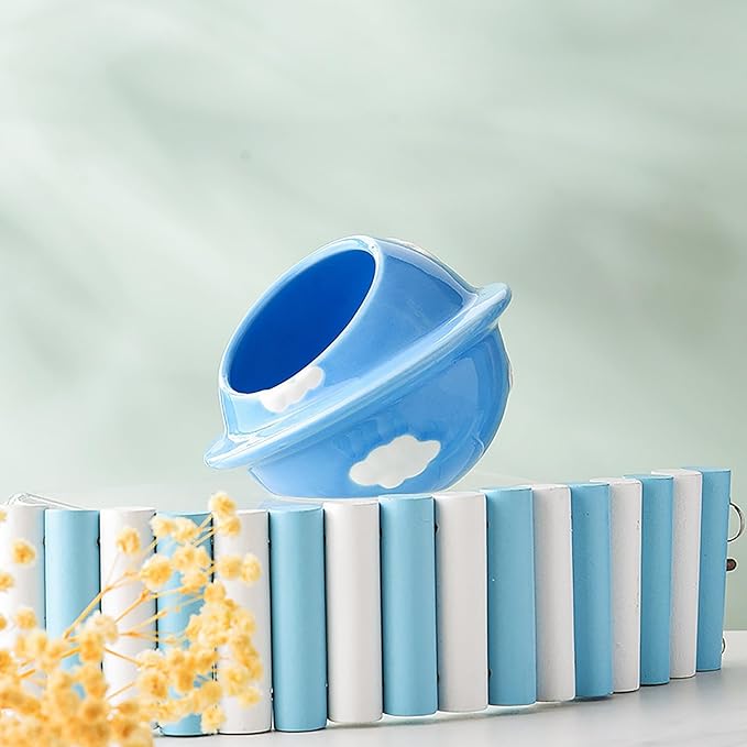 GKYZBB Blue Planet Hideout Ceramic,Hamster House and Habitats Cool Bed Ideal for All Season Dwarf Gerbil Mice Golden Bear