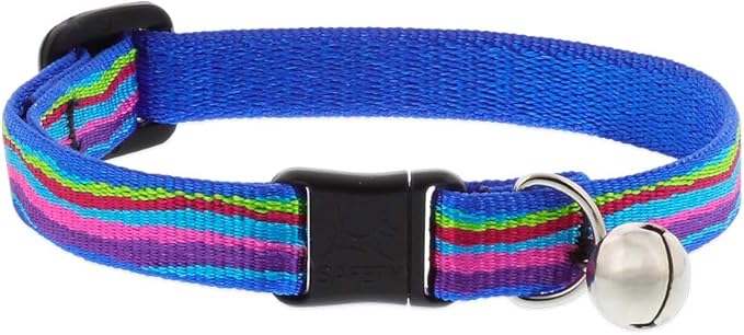 Breakaway Cat Collar with Bell by Lupine 1/2" Wide Ripple Creek Design adjusts 8-12"
