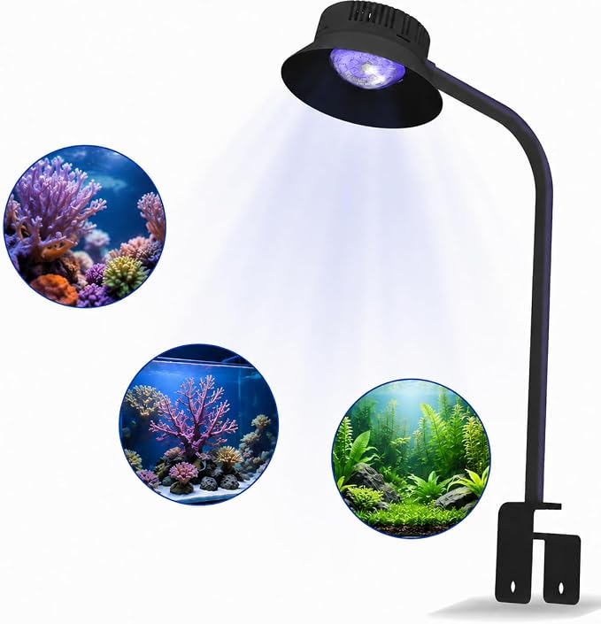N30 Aquarium Light,30W Dual-Channel 10-Level dimming, 5-Stage Timer Full-Spectrum Reef Light Marine Fish Tank Light Saltwater Nano Aquarium LPS SPS Lighting