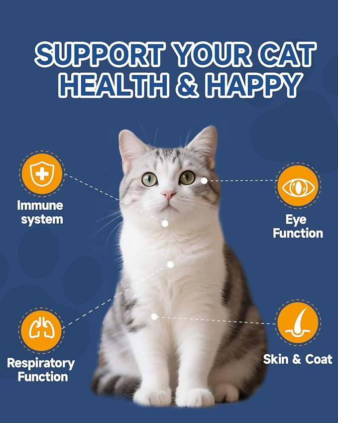 Hairball Treatment for Cats - Cat Hairball Remedy - with Natural Ingredients & Vitamins & Lysine for Cats - Support Immune System, Respiratory, Eye Health
