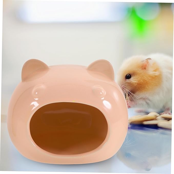 COLLBATH Ceramic Hamster Hideout Small Animal House Cooling Cozy Bed for Hamsters Gerbils Guinea Pigs and Hedgehogs Comfortable Pet Shelter