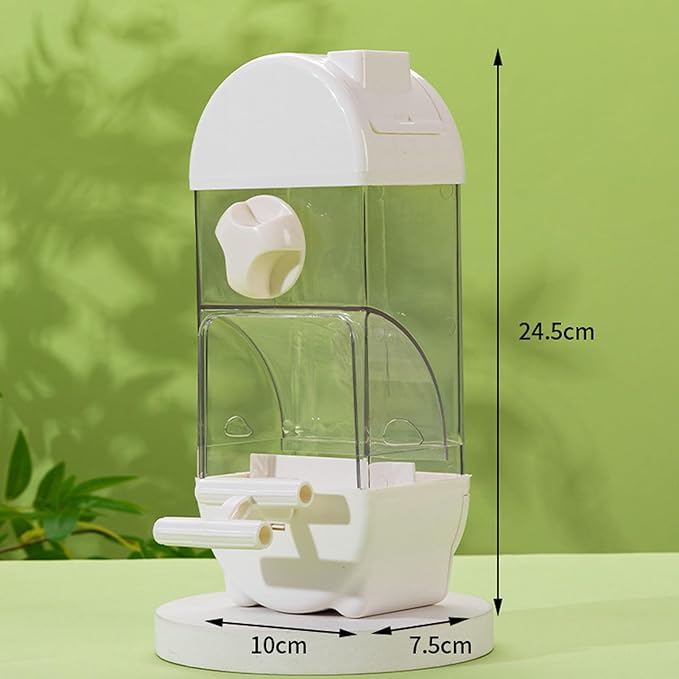 Fockety Bird Feeder, 800ml Transparent Feeder No Mess Feeding Semi Enclosed Easy Top Fill Hanging Bird Feeding Box with Tray Anti Scatter Design for Parakeets Cockatiels