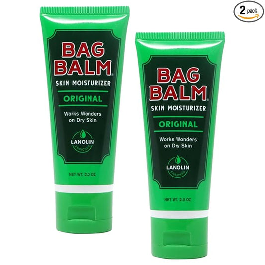 Bag Balm Vermont's Original Hand Moisturizer, Hand Balm for Dry Skin, Cracked Hands, Heels & Dry Hands Treatment, For Dogs and More Ointment, Dry Skin Lotion (2oz Tube (Pack of 2))