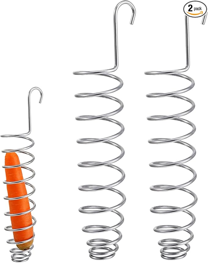 2 Pack Millet Spray Holder for Parrots, Parakeet Treat Sticks Feeder, Natural Millet Treats Stiks Bars for Birds, Includes Cuttlebone and Calcium Block for Healthy Chewing and Play, Silver