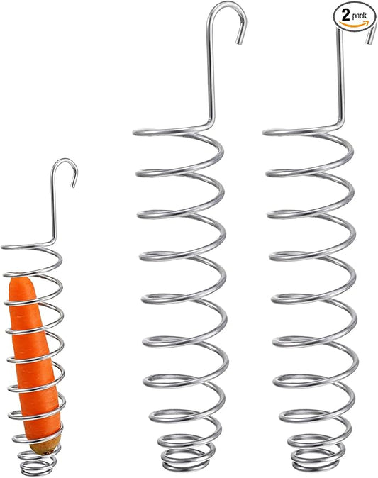 2 Pack Millet Spray Holder for Parrots, Parakeet Treat Sticks Feeder, Natural Millet Treats Stiks Bars for Birds, Includes Cuttlebone and Calcium Block for Healthy Chewing and Play, Silver