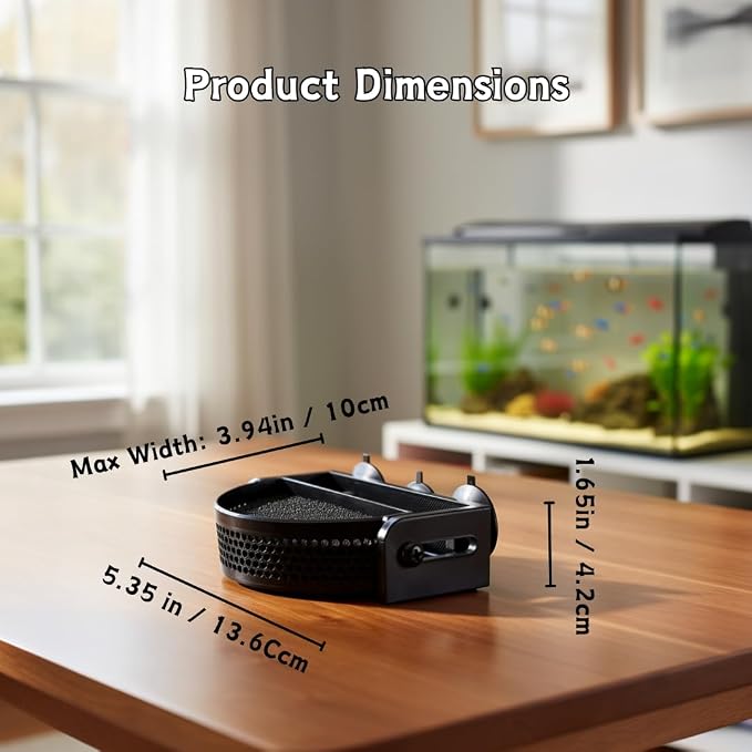 Aquarium Filter Baffle with Suction Cups, Fish Tank Flow Controller | Fish Tank Flow Controller, Water Surface Calmer & Flow Reducer for Betta Fish and Shrimp (Black, Medium)