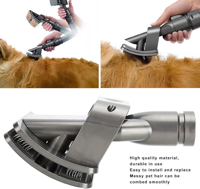 Zerodis Pet Vacuum Cleaner Brush Head,Cat Dog Grooming Brush Vacuum Suction Pet Hair Shedding Vacuum Cleaner Brush Attachment for DC Series Vacuum Cleaner
