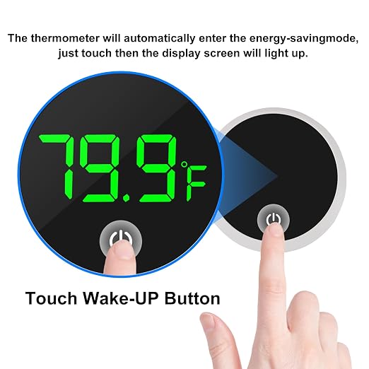 3Pcs Digital Aquarium Thermometer Fish Tank Digital LED Display Thermometer Fahrenheit Aquarium Temperature Sensor with LED Touch Screen for Aquarium Glass Containers Plant Reptile Turtle Tank