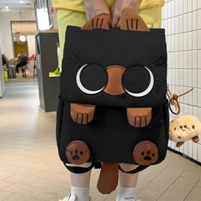 Cute Cat Backpack - Lightweight Laptop Bag, Large Capacity Student & Travel Backpack for Adults/Kids Give away cat pendants