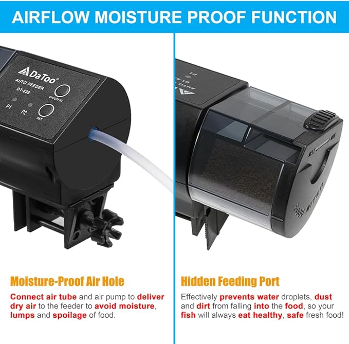 DaToo Aquarium Automatic Fish Feeder for Small Tank Auto Fish Food Dispenser Timer Vacation Betta Feeder with Moisture-Proof Air Hole
