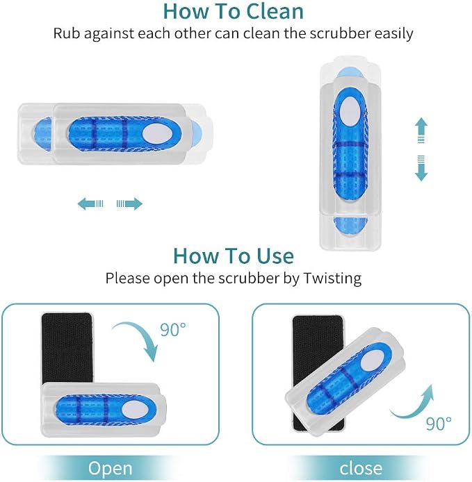 Aquarium Glass Cleaner, Magnet Fish Tank Glass Algae Cleaner Scrubber Clean Brush (L)