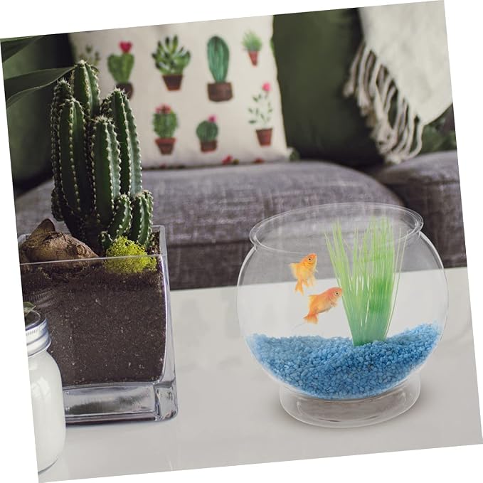 Fish Bowl Transparent Tabletop Fish Tank Globe Bowl for Goldfish Clear Plastic Tank Decor Desktop Aquarium for Home Office Party Plant Display