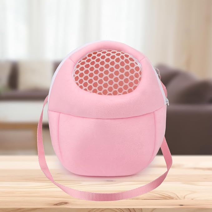 Hypeety Pet Carrier Bag Pet Sling Carrier Backpack Portable Travel Backpack Breathable Outgoing Bag bonding Pouch for Small Pets Hedgehog Hamsters Sugar Glider Chinchilla Guinea Pig (Pink)