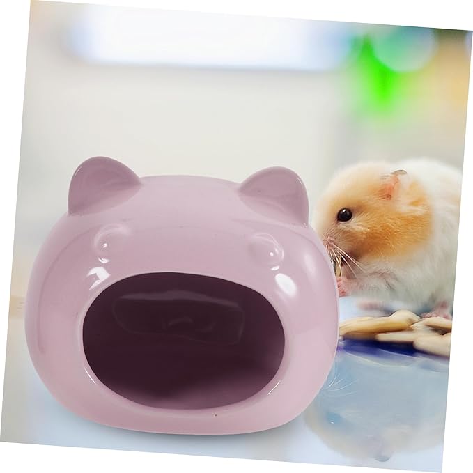 Toddmomy Ceramic Hamster Hideout Bed Cooling Pet Bed for Small Animals Guinea Pig Hedgehog