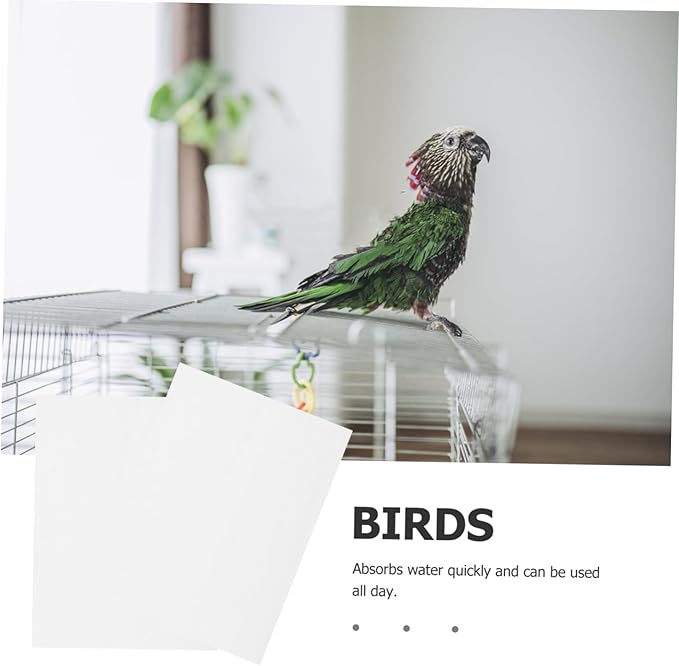 KESYOO 100pcs Bird Cage Liner Disposable Absorbent Liners for Parrot Cages Moisture-Resistant Clean-up Fecal Pads for Birdcage Care
